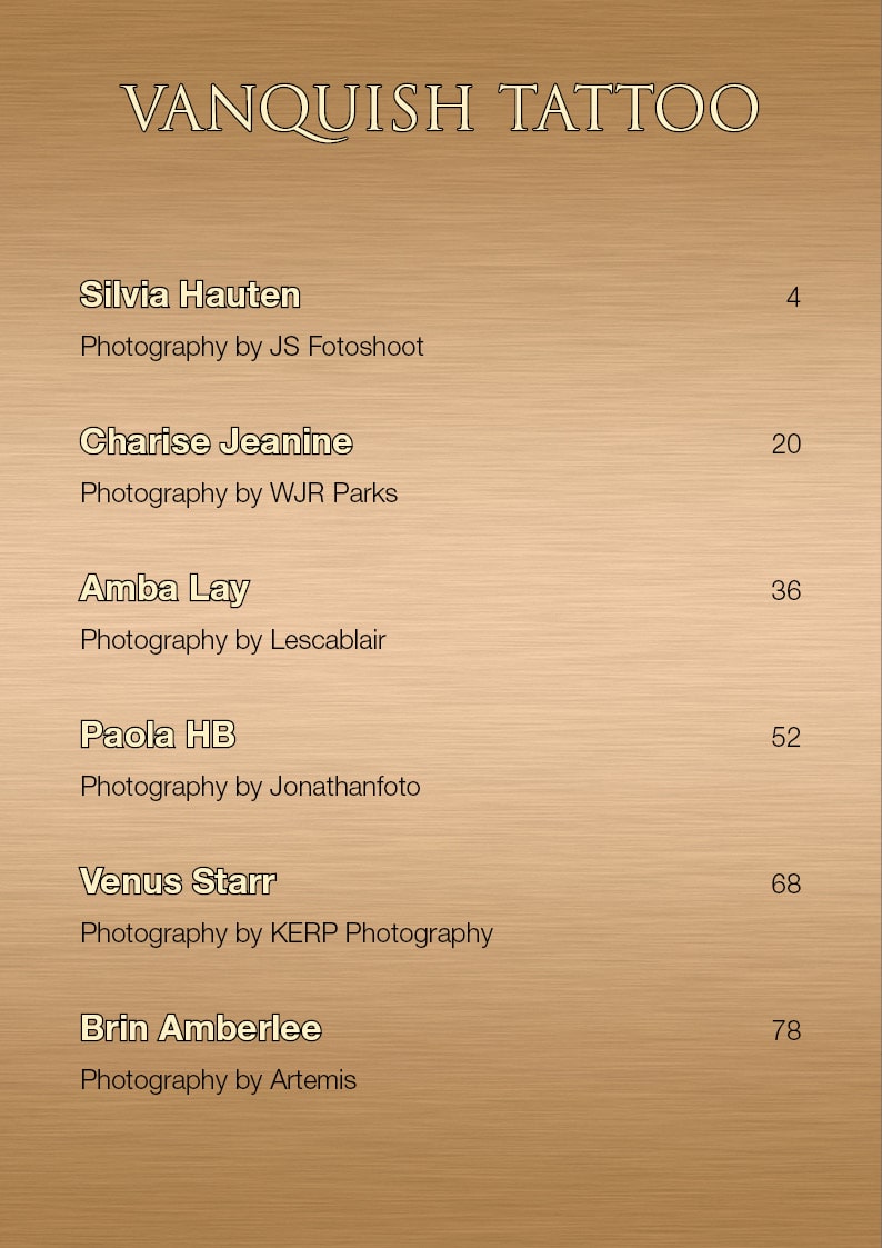 Vanquish Tattoo Magazine - June 2016 - Charise Jeanine