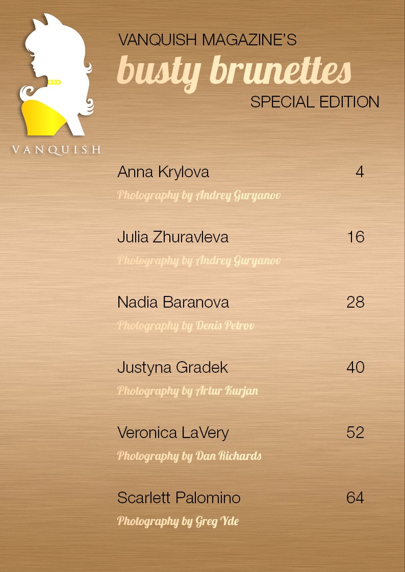 Vanquish Magazine - Busty Brunettes - April 2022 - Justyna Gradek
